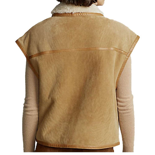 B3 Women Shearling Bomber Leather Vest - Jacket Hunt