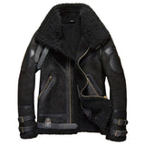 Black B3 Aviator Bomber Shearling Leather Jacket Men Black B3 Aviator Bomber Shearling Leather Jacket Men