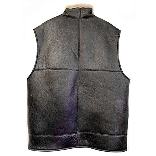 B3 RAF Aviator Flight Pilot Bomber Shearling Leather Vest - Jacket Hunt