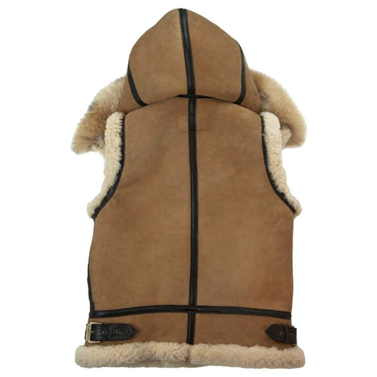 Brown Suede Shearling Leather Vest Men - Jacket Hunt