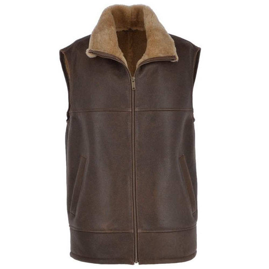 WW2 Pilot Shearling  Leather Vests - Jacket Hunt