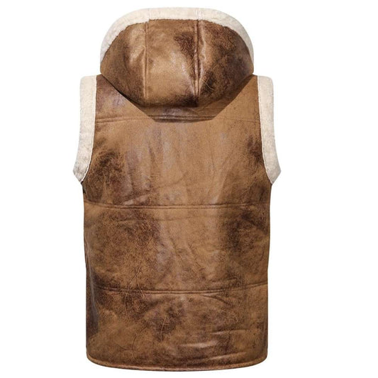 RAF B3 Bomber Vintage Shearling Wax Leather Vest Men - Jacket Hunt