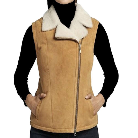 Ladies Motorcycle Bomber Leather Vest