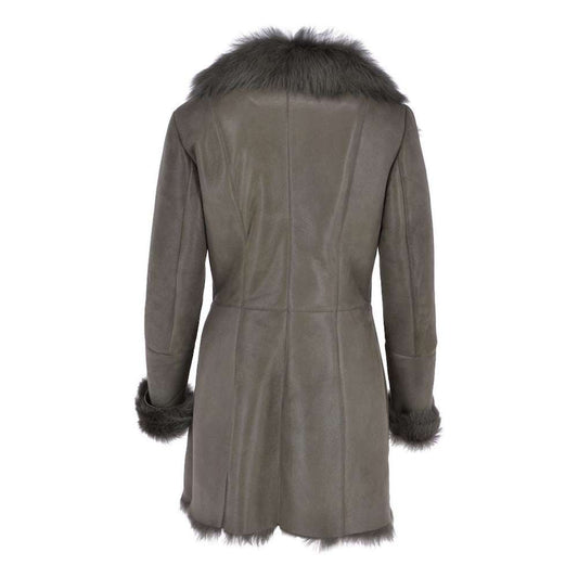 Women's Toscana Leather Shearling Coat Real Leather Fur Coat
