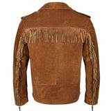 Native American Brown Suede Leather Biker Fringes Jacket - Jacket Hunt