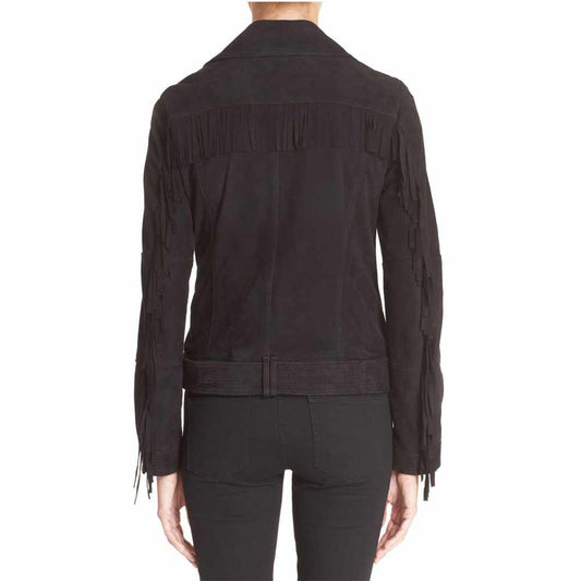 Women Nebbuk Leather Biker Fashion Jacket