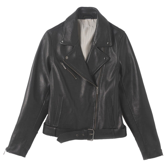 Women Lambskin Black Leather Jacket -