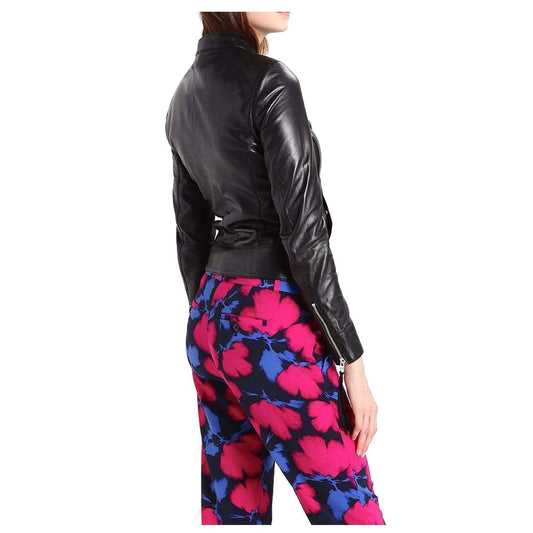 WOMEN SLIM FIT FASHION GENUINE LEATHER JACKET -
