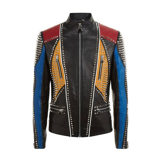 MENS LEATHER JACKET MULTI COLOR FASHION LEATHER JACKET -