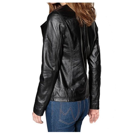 WOMEN SOFT GENUINE LEATHER MOTORCYCLE LEATHER JACKET -