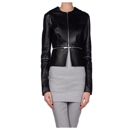 WINTER WOMEN ZIPPER MOTORCYCLE LEATHER JACKET -