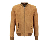 Suede Leather Bomber Jacket - 
