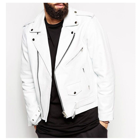 Vintage Mens Real Heavy Leather Biker Jacket - Jacket Hunt