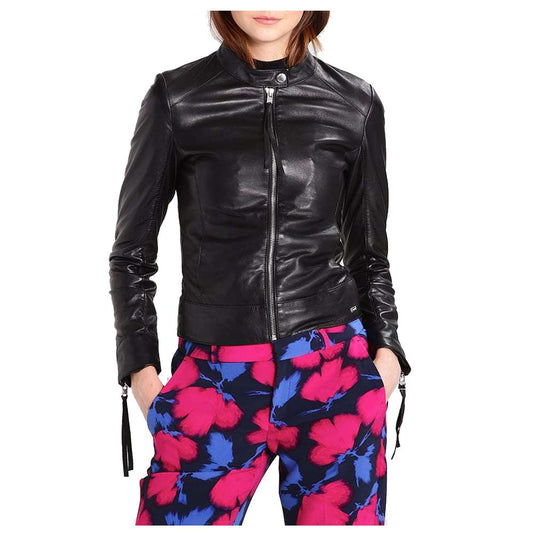 WOMEN SLIM FIT FASHION GENUINE LEATHER JACKET -