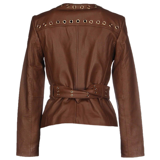 WOMEN GENUINE LEATHER BIKER JACKET -