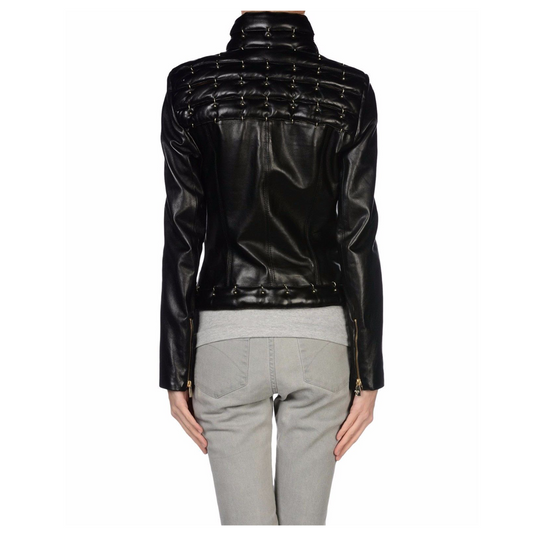 Women Genuine Leather Motorcycle Fashion Jacket -