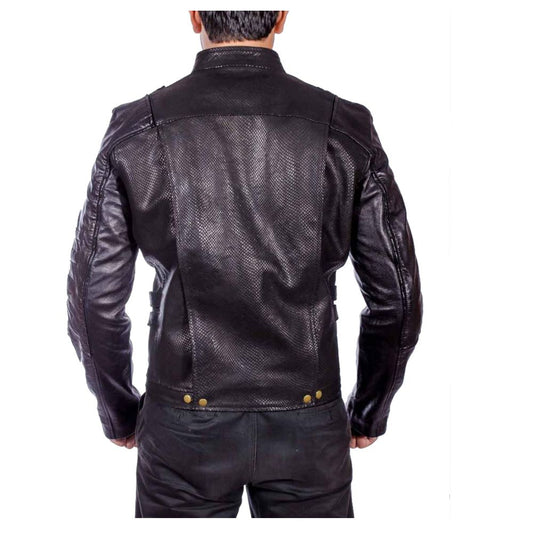 Black Stream Fashion Biker Leather Jacket -