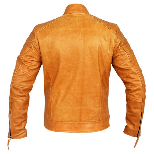 Vintage Brown Biker Leather Jacket -