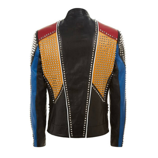 MENS LEATHER JACKET MULTI COLOR FASHION LEATHER JACKET -