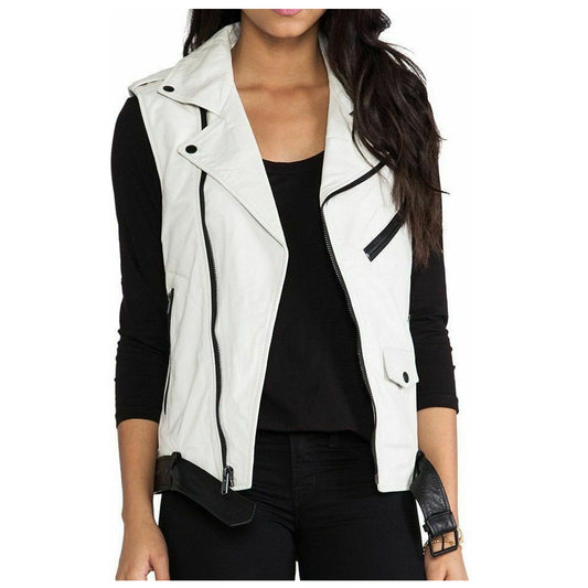 Women Motorcycle Fashion Leather Vest- High Quality Leather Jackets For Sale | Dream Jackets On Jackethunt