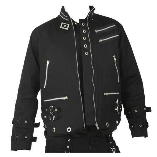 Punk Men Fetish Eyelet Goth Jacket