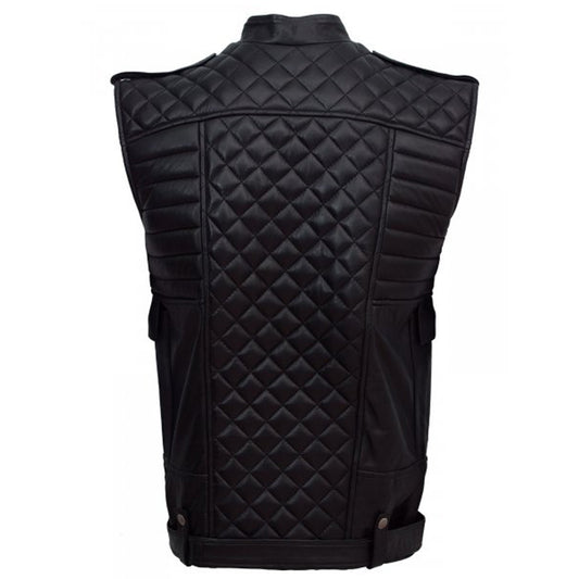 Men Double Brest Genuine Fashion Leather Vest- High Quality Leather Jackets For Sale | Dream Jackets On Jackethunt