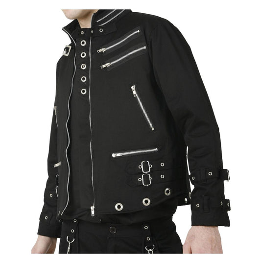 Punk Men Fetish Eyelet Goth Jacket