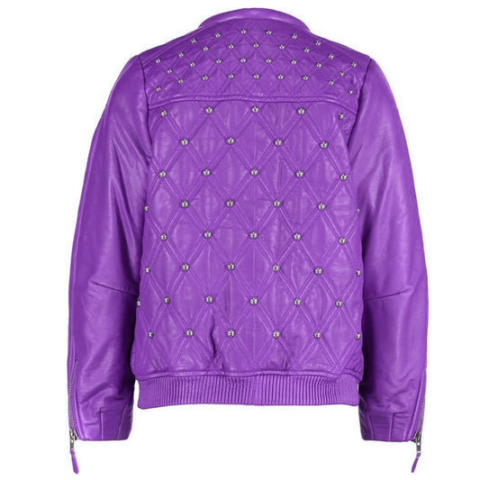 Customized Women Purple Genuine Leather Jacket - High Quality Leather Jackets For Sale | Dream Jackets On Jackethunt
