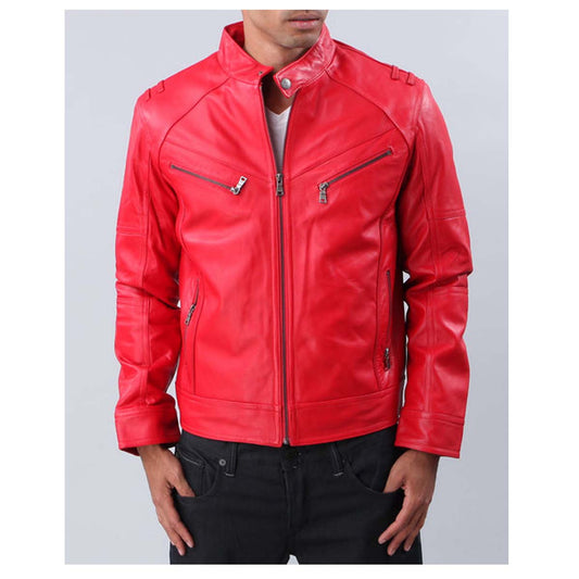 Red Fashion Leather Jacket | Designer Premium Leather Jacket