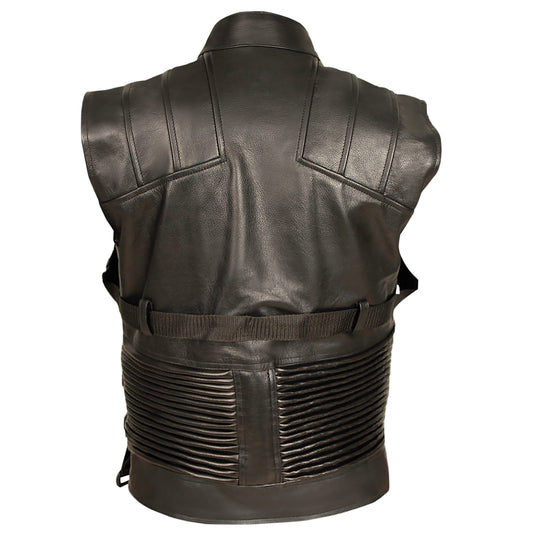 Jeremy Renner Hawkeye Leather Vest - The Avengers Age Of Ultron |  Motorcycle Leather Waistcoat