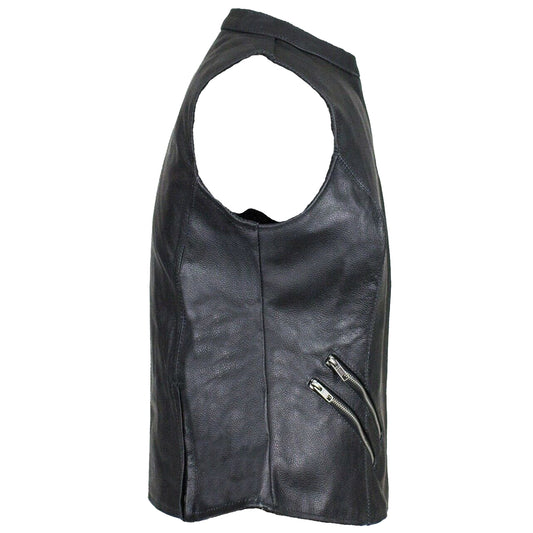 Women Motorcycle zipper Leather Vest Premium Quality  - High Quality Leather Jackets For Sale | Dream Jackets On Jackethunt