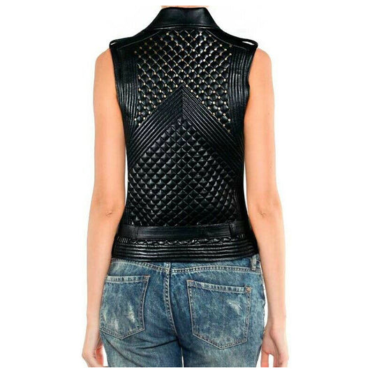 Women Elegant Wind Body Leather Vest - High Quality Leather Jackets For Sale | Dream Jackets On Jackethunt