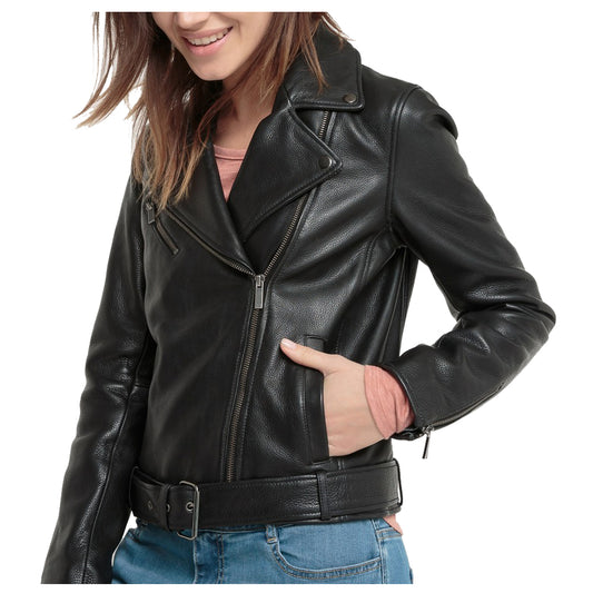 Women Lambskin Black Leather Jacket -