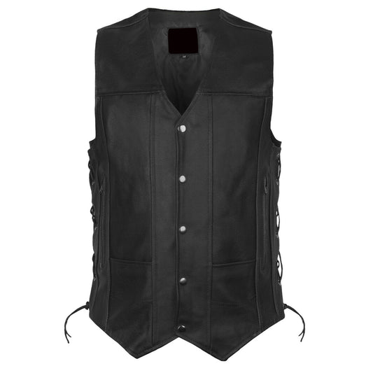 Men Motorcycle Club Leather Vest | Genuine Leather Biker Vest For Sale