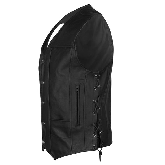 Men Motorcycle Club Leather Vest | Genuine Leather Biker Vest For Sale