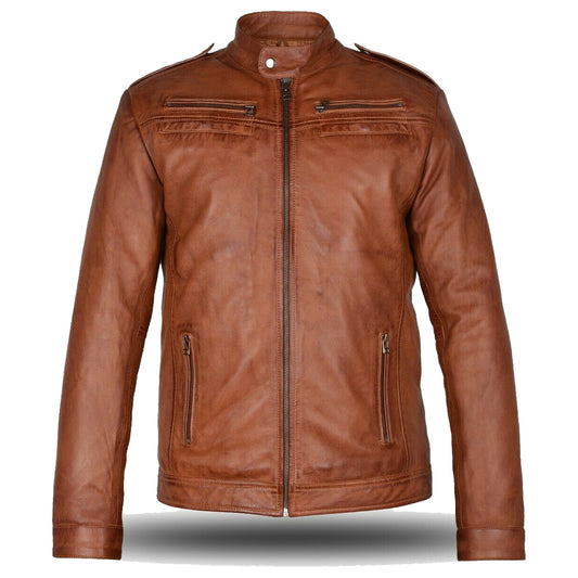 Tan Brown Black Fashion Jacket -