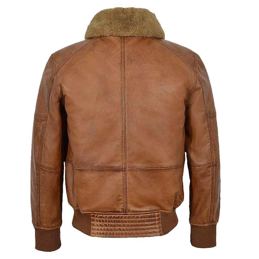 Aviator Shearling Brown Bomber Leather VTG Jacket Mens | Jacket Hunt