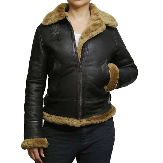 WW2 Aviator Pilot B3 Bomber Leather Jacket Womens | Jacket Hunt