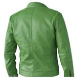 Men's Trendy Green Leather Stylish Jacket | Motorcycle Bomber Green Real Leather Jacket