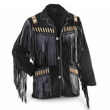 Black Cowboy Western Fringes Jacket Men