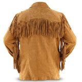 Brown Western Fringe Leather Jacket