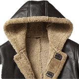 Black Aviator Shearling Leather Coat Men - Jacket Hunt