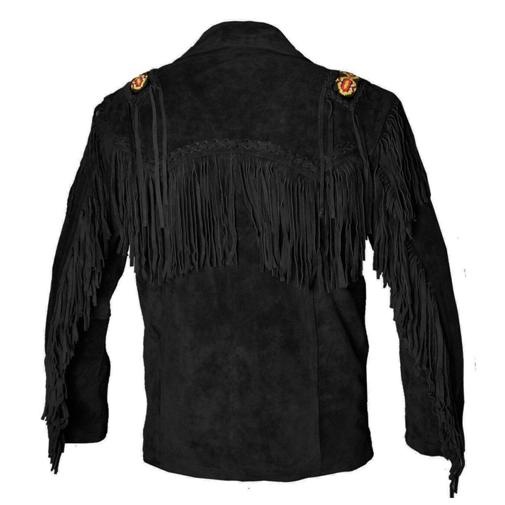 Black Suede Western Leather Jacket