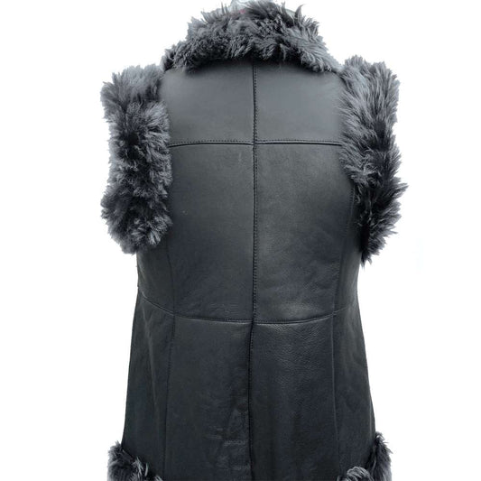 Women's Toscana Shearling Leather Long Vest - Jacket Hunt