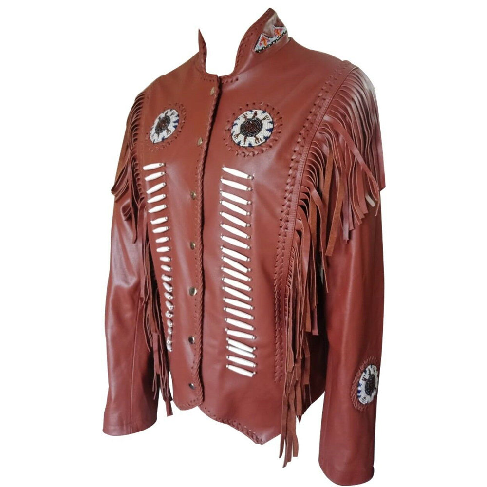 Brown Cowboy Western Leather Jacket