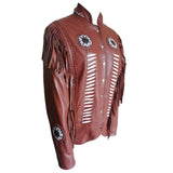 Brown Cowboy Western Leather Jacket