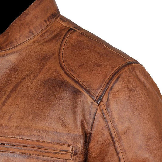 Brown leather jacket - Jacket Hunt