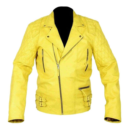 Bold Rider Yellow Leather Jacket