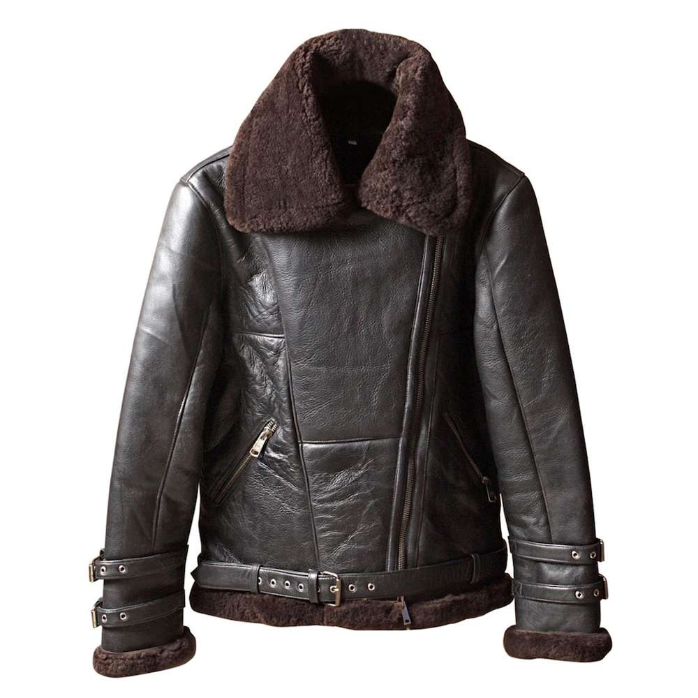 Women Motorcycle Shearling Fur Leather Jacket - Jacket Hunt