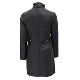 Women's Hooded Black Shearling Collar Leather Coat | Fur Leather Hoodie
